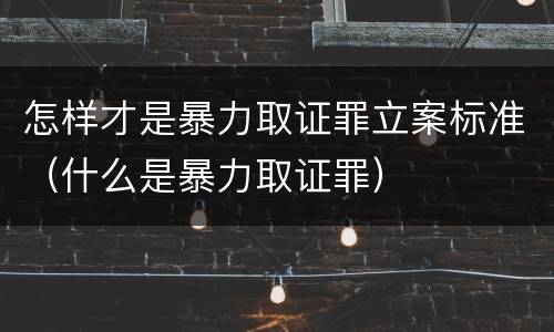 怎样才是暴力取证罪立案标准（什么是暴力取证罪）