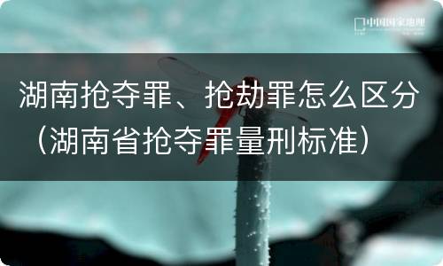 湖南抢夺罪、抢劫罪怎么区分（湖南省抢夺罪量刑标准）