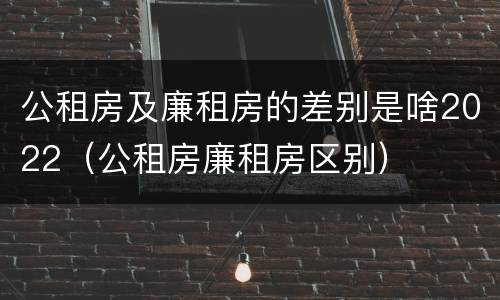 公租房及廉租房的差别是啥2022（公租房廉租房区别）