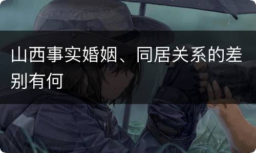 山西事实婚姻、同居关系的差别有何