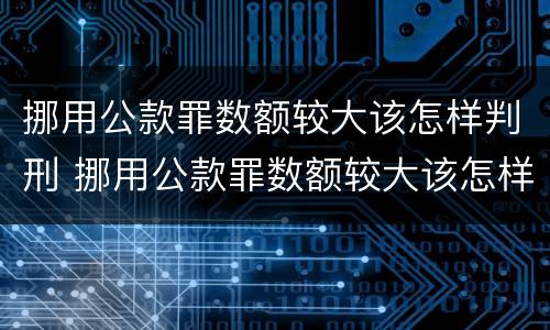 挪用公款罪数额较大该怎样判刑 挪用公款罪数额较大该怎样判刑呢