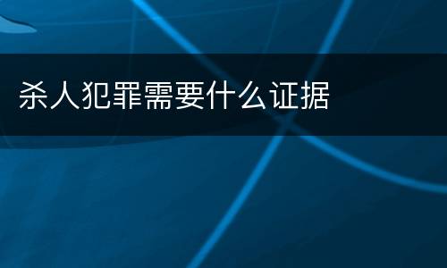 杀人犯罪需要什么证据