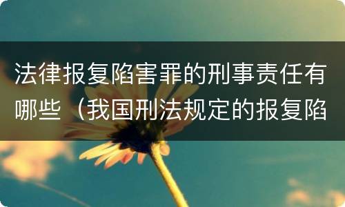 法律报复陷害罪的刑事责任有哪些（我国刑法规定的报复陷害罪的主体是）