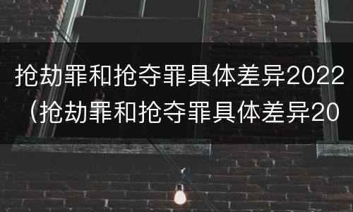 抢劫罪和抢夺罪具体差异2022（抢劫罪和抢夺罪具体差异2022案例）