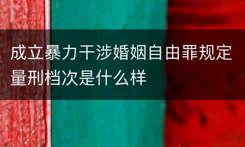 成立暴力干涉婚姻自由罪规定量刑档次是什么样