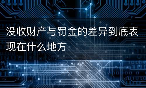 没收财产与罚金的差异到底表现在什么地方