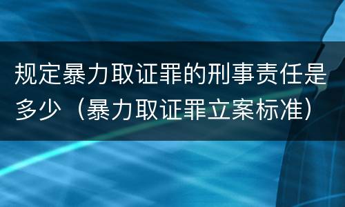 规定暴力取证罪的刑事责任是多少（暴力取证罪立案标准）