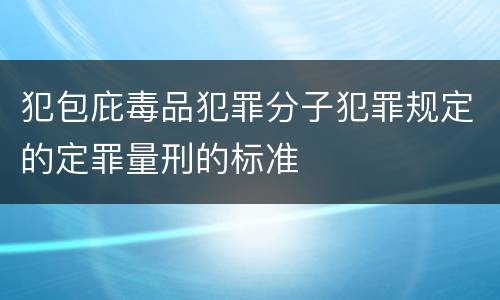 犯包庇毒品犯罪分子犯罪规定的定罪量刑的标准