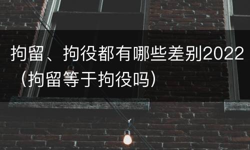 拘留、拘役都有哪些差别2022（拘留等于拘役吗）