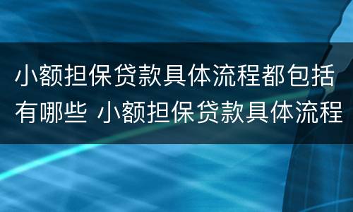 小额担保贷款具体流程都包括有哪些 小额担保贷款具体流程都包括有哪些项目