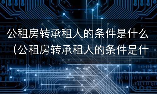 公租房转承租人的条件是什么（公租房转承租人的条件是什么意思）