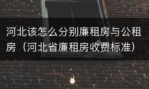 河北该怎么分别廉租房与公租房（河北省廉租房收费标准）