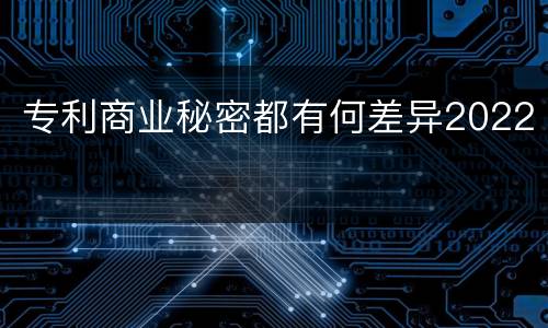 专利商业秘密都有何差异2022