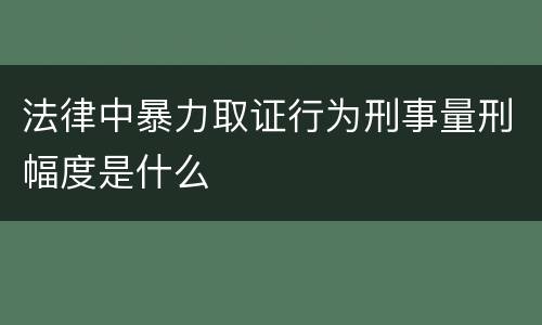 法律中暴力取证行为刑事量刑幅度是什么