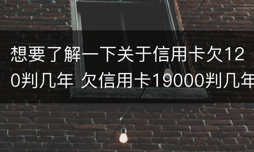 想要了解一下关于信用卡欠120判几年 欠信用卡19000判几年