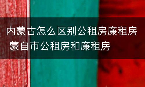 内蒙古怎么区别公租房廉租房 蒙自市公租房和廉租房