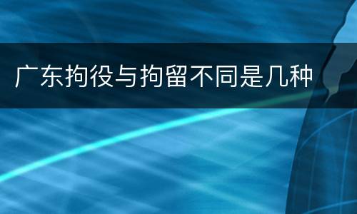 广东拘役与拘留不同是几种