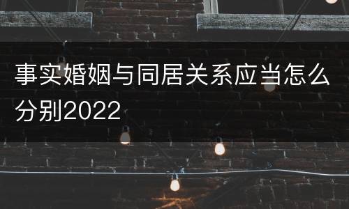 事实婚姻与同居关系应当怎么分别2022