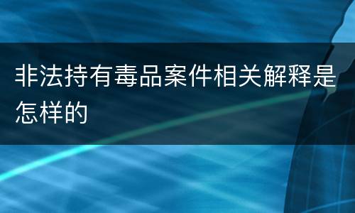 非法持有毒品案件相关解释是怎样的