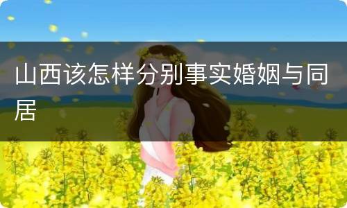 山西该怎样分别事实婚姻与同居