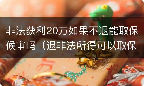 非法获利20万如果不退能取保候审吗（退非法所得可以取保吗）