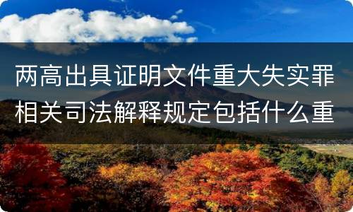 两高出具证明文件重大失实罪相关司法解释规定包括什么重要内容