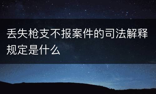 丢失枪支不报案件的司法解释规定是什么