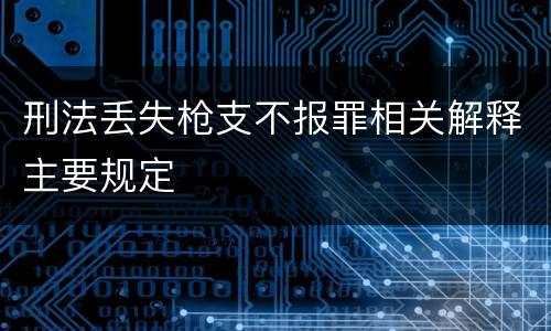 刑法丢失枪支不报罪相关解释主要规定