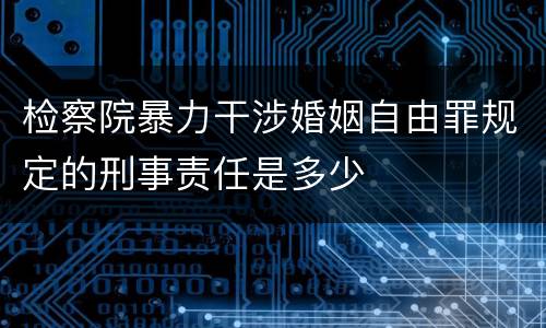 检察院暴力干涉婚姻自由罪规定的刑事责任是多少