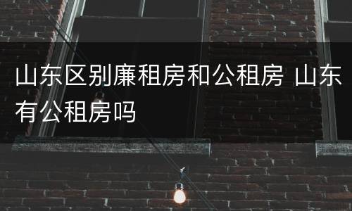 山东区别廉租房和公租房 山东有公租房吗