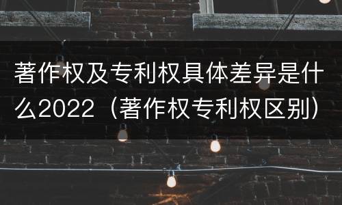 著作权及专利权具体差异是什么2022（著作权专利权区别）