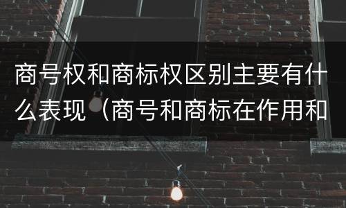 商号权和商标权区别主要有什么表现（商号和商标在作用和性质上的区别）