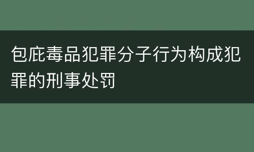 包庇毒品犯罪分子行为构成犯罪的刑事处罚