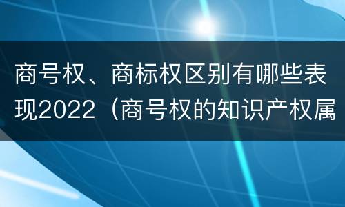 商号权、商标权区别有哪些表现2022（商号权的知识产权属性）