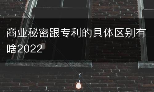 商业秘密跟专利的具体区别有啥2022