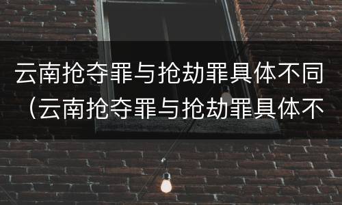 云南抢夺罪与抢劫罪具体不同（云南抢夺罪与抢劫罪具体不同点）