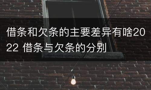 借条和欠条的主要差异有啥2022 借条与欠条的分别