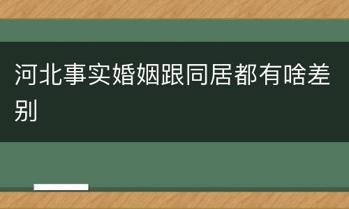 河北事实婚姻跟同居都有啥差别