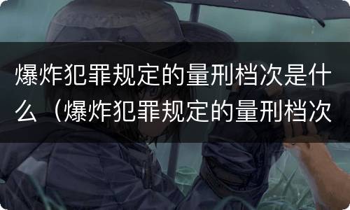 爆炸犯罪规定的量刑档次是什么（爆炸犯罪规定的量刑档次是什么标准）