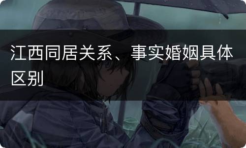 江西同居关系、事实婚姻具体区别
