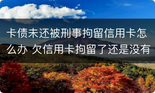 卡债未还被刑事拘留信用卡怎么办 欠信用卡拘留了还是没有钱