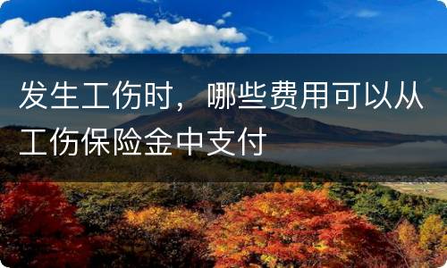 发生工伤时，哪些费用可以从工伤保险金中支付