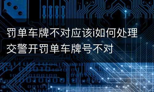 罚单车牌不对应该i如何处理 交警开罚单车牌号不对