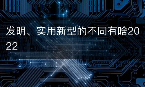 发明、实用新型的不同有啥2022