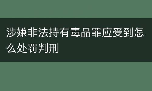 涉嫌非法持有毒品罪应受到怎么处罚判刑