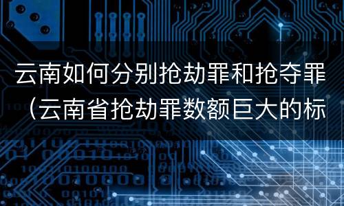 云南如何分别抢劫罪和抢夺罪（云南省抢劫罪数额巨大的标准）