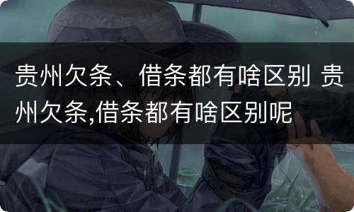 贵州欠条、借条都有啥区别 贵州欠条,借条都有啥区别呢