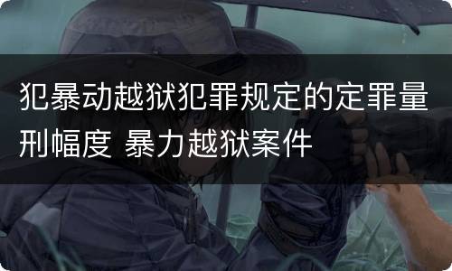 犯暴动越狱犯罪规定的定罪量刑幅度 暴力越狱案件