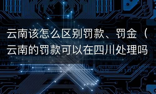 云南该怎么区别罚款、罚金（云南的罚款可以在四川处理吗）