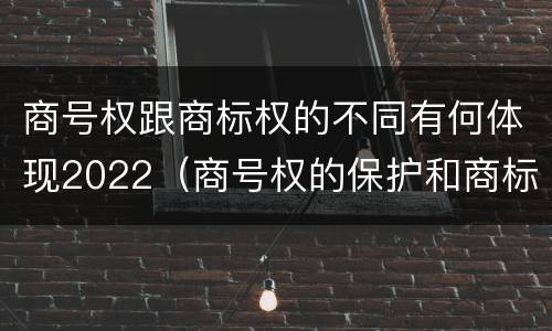 商号权跟商标权的不同有何体现2022（商号权的保护和商标权的保护一样是全国性范围的）